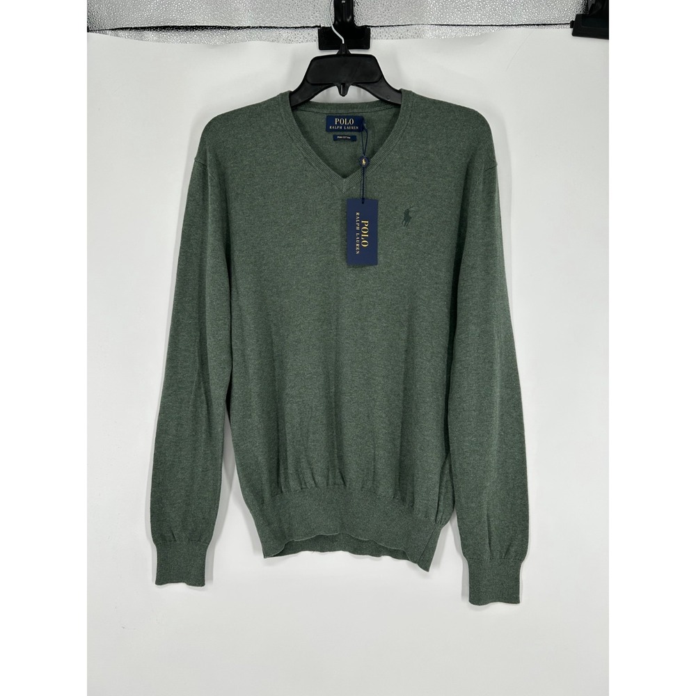 Polo Ralph Lauren Sweater Pony Logo 100% Pima Cotton V Neck Pullover Knit Men XS